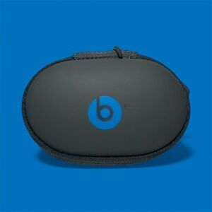 Beats by‎ Dre Gray & Blue Oval Hard Shell Ear Bud Headphone Case -CASE ONLY